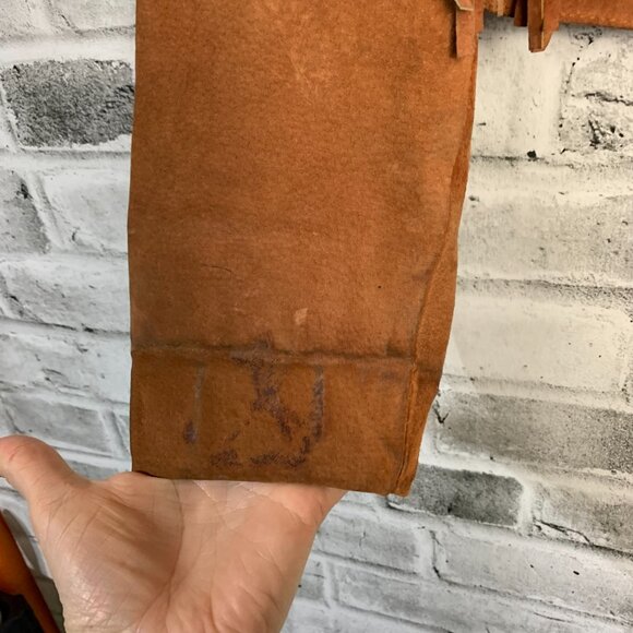 Vintage Suede Fringe Cropped Boho Chic Blazer Jacket - Picture 14 of 16